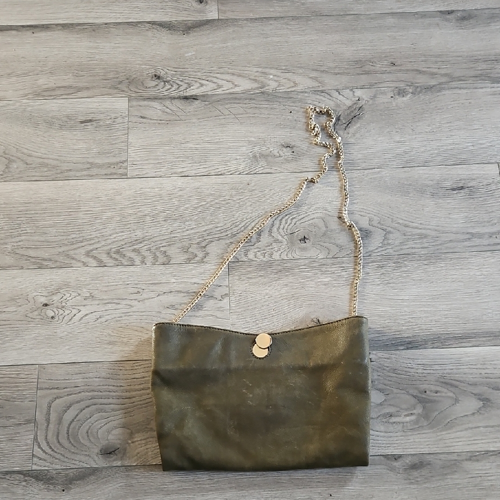 Zara Olive Green  Gold  Chain Strap Shoulder Bag